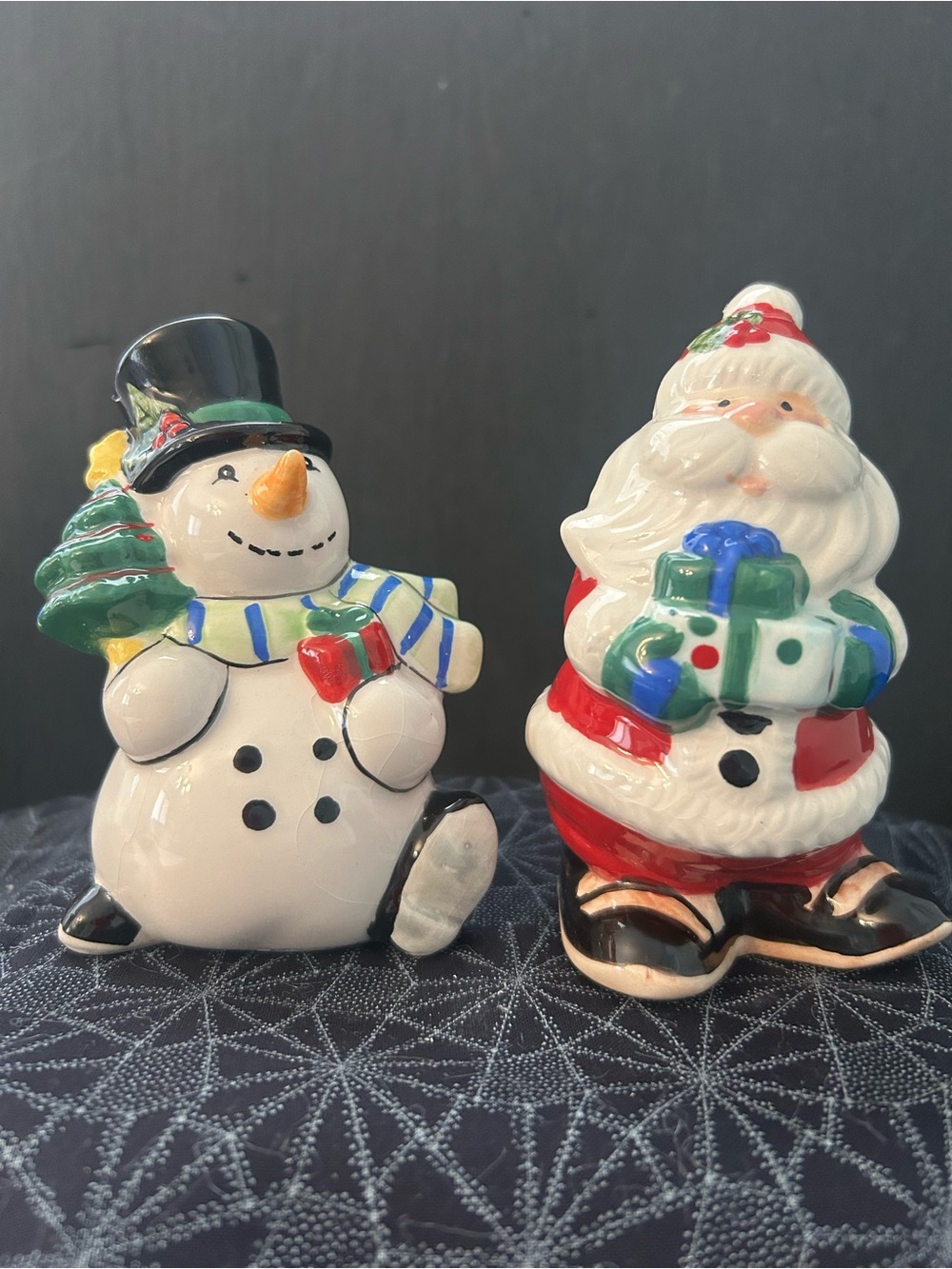 Fitz and Floyd “Merry and Bright” Salt and Pepper Shakers 2011 with Box